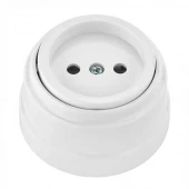 Ретро розетка без заземления, белый, РА16-0201 Bylectrica