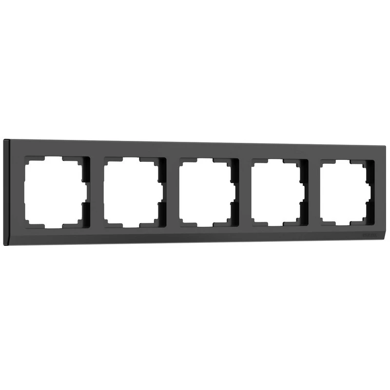Дизайнерская рамка 5 местная, черный, поликарбонат, W0051808 Werkel