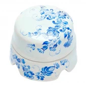 Распаечная коробка большая D95 белый с росписью под Гжель BOX4WT.GZ Salvador