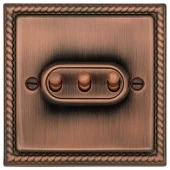 Ретро выключатель Colossal Античный муар, CME203-2-AC T&J Electric трехклавишный проходной