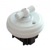 Ретро выключатель без подъемной рамки белый, GE70402-01k ТМ МезонинЪ, перекрестный