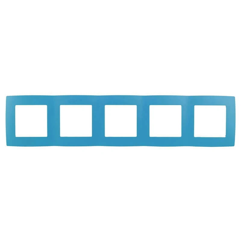 Дизайнерская рамка 5 местная, голубой, Б0019425 Эра, серия 12 Дизайнерская рамка 5 местная, голубой, Б0019425 Эра, серия 12