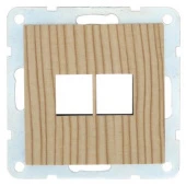 Накладка двойной розетки компьютерной/ телефонной с суппортом, сосна, 866225-0 LK Studio, серия LK60