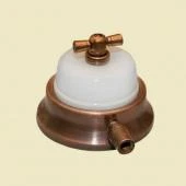 Ретро выключатель серия Людвиг медь, рамка: белая, (трубка D12) G1466-12 Romatti одноклавишный проходной