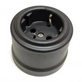 Розетка с заземляющим контактом черный матовый, B1-101-03M BIRONI