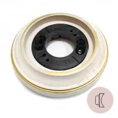 Рамка с пластиковой вставкой 1 местная, на бревно 240, восьмерка, белый с золотой патиной, 25566 Lindas