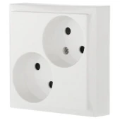 Дизайнерская розетка двойная без заземления, со шторками, белый, 863604-1 LK Studio, серия LK60