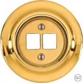 Корпус ретро розетки двойной золотой глянцевый OPAUGs0 Katy Paty