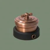 Ретро выключатель серия Роматти светлая медь, рамка: черная, R132-6 Romatti одноклавишный проходной
