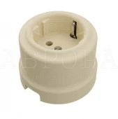 Ретро розетка электрическая с заземлением слоновая кость, GE70302-02 ТМ МезонинЪ, серия Аврора