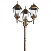 Ретро фонарь уличный Genova, черный, золотистый, A1207PA-3BN Arte Lamp
