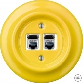 Розетка интернет Cat.6 экранир. двойная, ярко-желтый глянцевый NILUGsCat6e Katy Paty