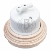 Ретро выключатель Combi-1, белый, натурель, B1-201-01/С1 BIRONI, одноклавишный проходной