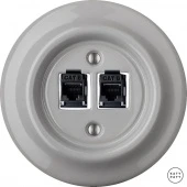 Розетка интернет Cat.6 двойная, бетон глянцевый CAGsCat6 Katy Paty