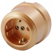 Ретро розетка с заземлением электрическая медь 350-М (KM) Lindas
