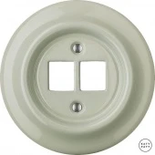 Корпус ретро розетки двойной серо-зеленый глянцевый CHGs0 Katy Paty