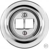 Корпус ретро розетки двойной серебряный глянцевый OPARGs0 Katy Paty