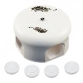 Распределительная коробка D110 белая с черным узором B1-522-01 D102-1-K BIRONI с 4 кабельными вводами в комплекте