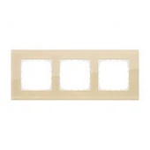 Дизайнерская рамка 3 местная, кремовое стекло, 844317-1 LK Studio, серия LK80