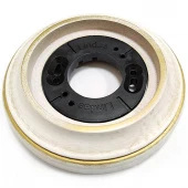 Рамка с пластиковой вставкой 1 местная, восьмерка, белый с золотой патиной, 25166 Lindas