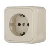 Дизайнерская розетка с заземлением и шторками, бежевый, 813201 LK Studio, серия LKStandard