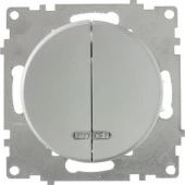 Выключатель двухклавишный с подсветкой, серый, 1E31801302 Ruwel