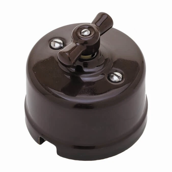 Ретро выключатель коричневый 060-806 (KM) SUN-LUMEN одноклавишный проходной Ретро выключатель коричневый 060-806 (KM) SUN-LUMEN одноклавишный проходной