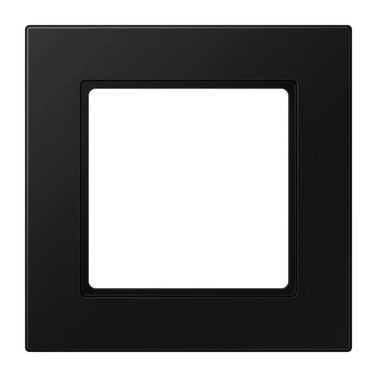 Дизайнерская рамка 1 местная, черный матовый, A5581BFSWM Jung, серия A 550 Дизайнерская рамка 1 местная, черный матовый, A5581BFSWM Jung, серия A 550