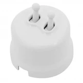 Ретро выключатель тумблерный, белый, JRE.0T02.PG00 Jantera, двухклавишный