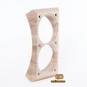 Двойная вертикальная накладка на бревно D260 мм., встраиваемая, ясень, 45.V2*-260 naBrevno, кромка 45 градусов