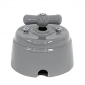 Ретро выключатель "Арбат" серый, Interior Electric одно- двухклавишный