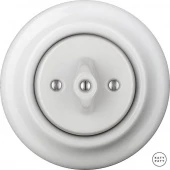 Ретро выключатель белый глянцевый ALGdm Katy Paty диммер