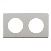 Рамка 2 местная Brushed Steel, матовая сталь, металл, XESG2S Varilight