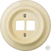 Корпус ретро розетки двойной ваниль глянцевая PNFLGs0 Katy Paty