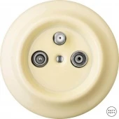 Ретро розетка TV/R/SAT проходная ваниль глянцевая PNFLGsTVa Katy Paty