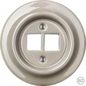 Корпус ретро розетки двойной капучино глянцевый LUGs0 Katy Paty