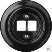 Корпус ретро розетки двойной черный глянцевый NIGs0 Katy Paty