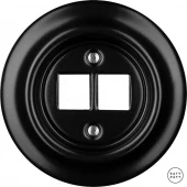 Корпус ретро розетки двойной черный матовый NIMs0 Katy Paty