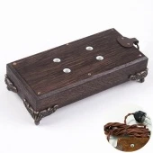 Ретро удлинитель Corriente без заземления, темный дуб, бронзовые узкие ножки, LW1024/22-26 Loft&Wood, 2 м.