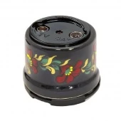 Ретро розетка ТВ, черный с росписью под Хохлому, OP.TV.BL.HL Salvador