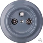 Ретро розетка TV/R/SAT проходная пепельно-серый глянцевый LIGsTVa Katy Paty