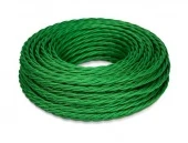 Ретро кабель витой ПВХ 3*2.5, бухта 50м, зеленый шелк GE70152-10 ТМ МезонинЪ