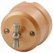 Ретро выключатель медь 341-М (KM) Lindas двухклавишный