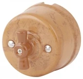 Ретро выключатель одноклавишный, проходной, темный мрамор, R-SW-19-ТМ (KM) Retrika