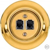 Розетка интернет Cat.6 двойная, золотой глянцевый OPAUGsCat6 Katy Paty