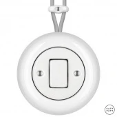 Ретро выключатель белый глянцевый ALСW7 Katy Paty перекрестный