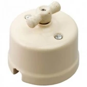 Ретро выключатель одноклавишный, проходной, слоновая кость R-SW-15 Retrika