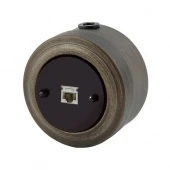 Ретро розетка компьютерная RJ45, Cat.5E, черная/ состаренное серебро, М1-27-29bl Vintage