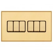 Ретро выключатель возвратный Titanium Медовый жаккард, GC2566-2-MBR T&J Electric шестиклавишный проходной