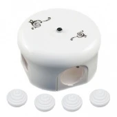 Распределительная коробка D78 белая с черным узором B1-521-01 D101-1-K BIRONI с 4 кабельными вводами в комплекте